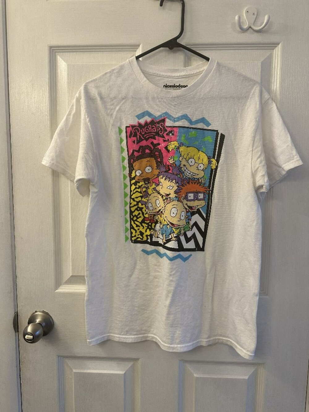 Nickelodeon Rugrats Graphic T-Shirt Mens Medium White 2016 Retro Cast Tee